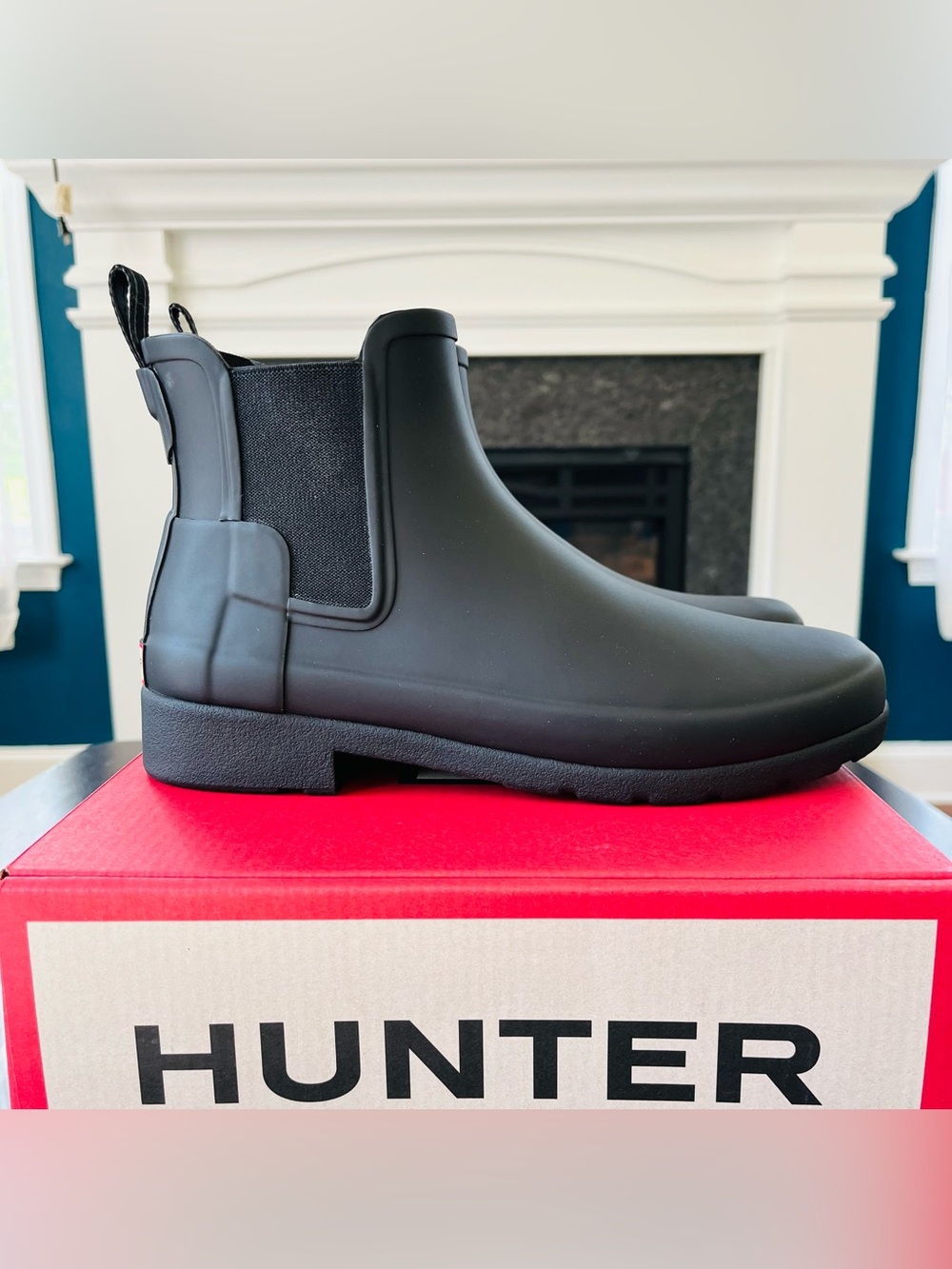 Hunter Refined Chelsea Rain Boots Black WFS2201RMA - Picture 3 of 8